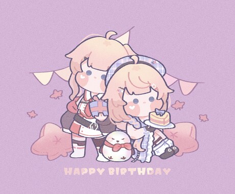 柔らかい風のミニキャラなどを描いています スタンプ、ミニキャラ、等身イラストを描いています! イメージ2