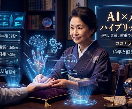 手相！身長！体重！の３つであなたの恋愛占います AI✖️人間の徹底分析で、あなたの恋愛運を裏ないます。 イメージ1