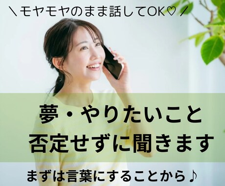 やりたいこと、夢、野望‥否定せずに聞きます 話してみると、意外と道が見えてくるかも？ イメージ1