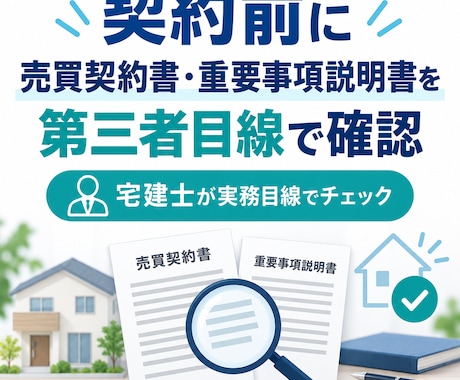 売買契約書・重要事項説明書を確認します 宅建士・実務講師が契約前の確認ポイントを整理 イメージ1
