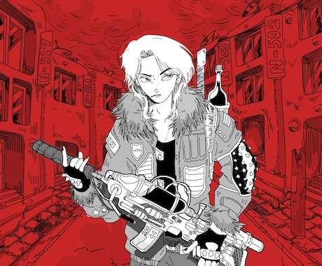 ロック・サイバーパンク系のイラスト制作します サイバー、ロック、ポスター風★ イメージ2