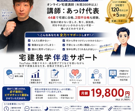 頑張るあなたの宅建独学を本気で伴走サポートします 1人で続かない方を真心で見守り合格まで寄り添います イメージ1