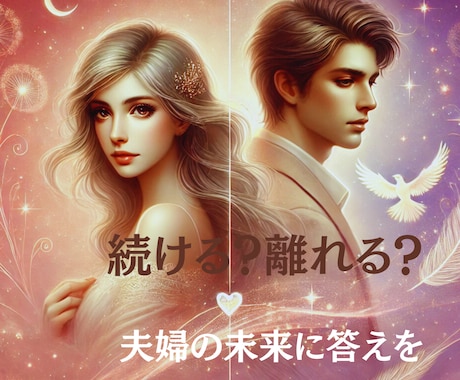 続ける？離れる？夫婦の迷いに答えを…未来を視ます 何故すれ違いが起きるの？霊感タロットがそっと映し出します♡ イメージ1