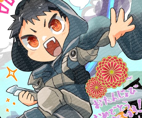 可愛い低頭身のアバターイラスト描きます ゲームキャラのようなイラスト！実況用やゲーム大会の商品等に！ イメージ2