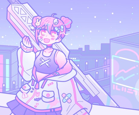 ファンシー可愛い動画サムネイル用イラスト制作します 個性的で可愛い♥動画用イラストです！ イメージ1