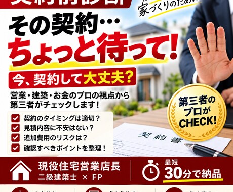 住宅営業店長が「今契約して大丈夫？」を診断します イメージ1