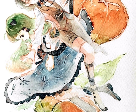 水彩イラスト承ります キャラクター、ペット、植物など水彩で制作します イメージ1