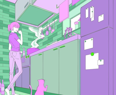 日常の一部を切り取ったような景色を描きます 生活感のある絵が得意です！(だらしのない部屋ならなおよし！) イメージ2