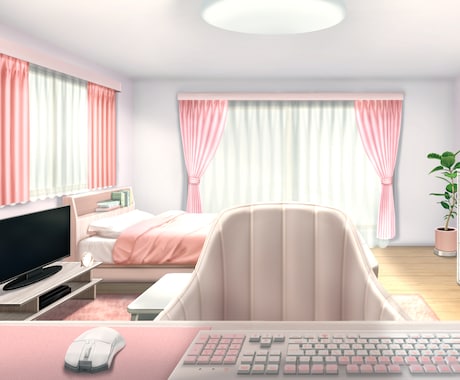 配信などで使用できるお部屋背景オーバーレイ描きます 可愛い雰囲気からダークな雰囲気まで、なんでもご相談ください！ イメージ1