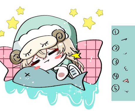 おはようおやすみゆるらふデフォルメキャラを描きます イメージ1