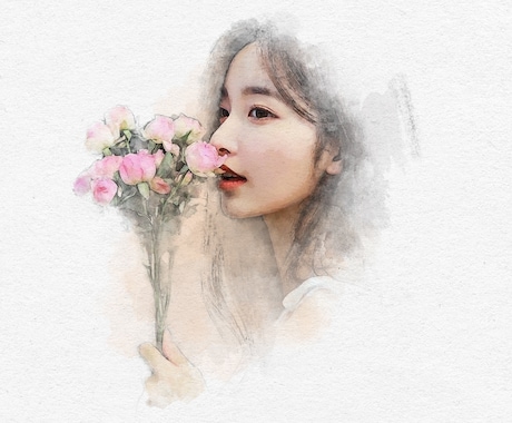 リアル&ほんわかした似顔絵お作りします お写真から描く水彩画風の似顔絵です。 イメージ2