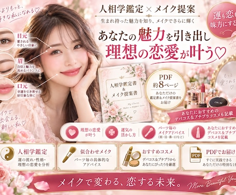 人相学鑑定×メイクで理想の恋愛を叶えます イメージ1