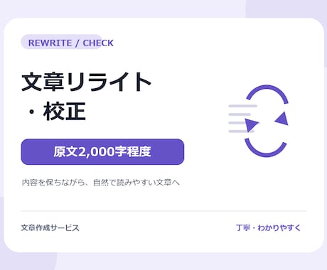 文章を読みやすくリライト・校正します イメージ1