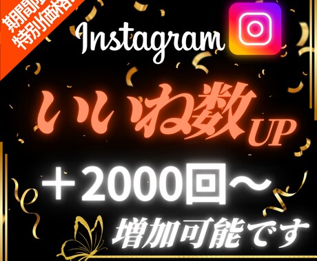 インスタグラムの投稿にいいねを2000個集めます 【出店記念としてお得な期間限定価格でご提供中（20名まで）】 イメージ1
