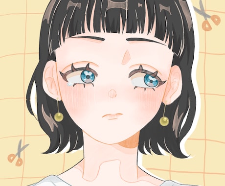 ふんわり可愛いアイコンイラスト作成します お目々がキラキラで可愛らしいアイコンを制作します イメージ2