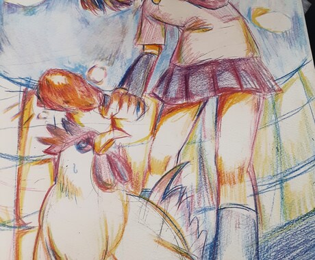 カラフルで可愛いアナログイラストを作成します アナログで個性のあるカラフルな色彩のイラストを提供します。 イメージ2