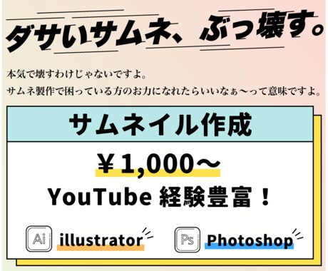 YouTube動画用のサムネイル作ります イメージ1