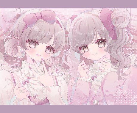 キラキラしたかわいい1枚絵を描きます 大切な思い出や、グッズ制作に！ イメージ2