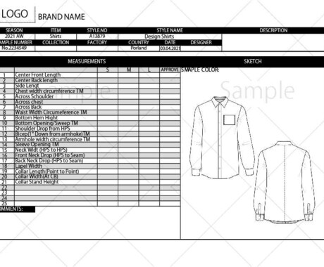 アパレルの縫製仕様書作成します 現役フリーランスファッションデザイナーです！ イメージ2