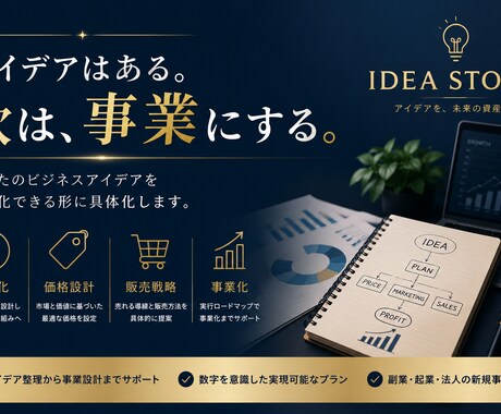 あなたのビジネスアイデアを収益化できる形にします 思いつきを事業へ｜価格・収益モデル・販売方法まで具体的に設計 イメージ1