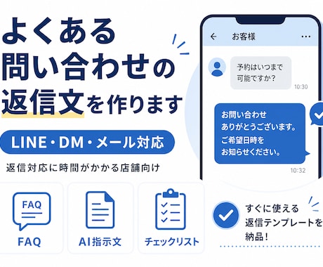 問い合わせ返信文をAI向けに整えます 返信対応に時間がかかる店舗向け　返信文を毎回考える方へ イメージ1