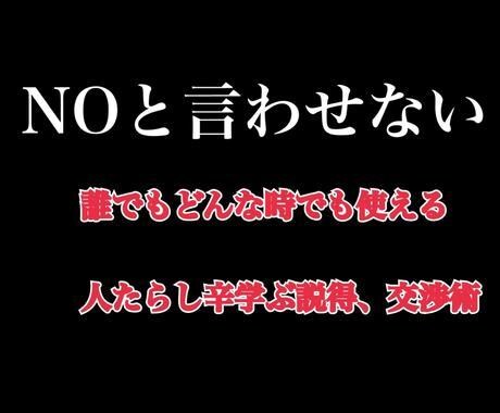 NOと言わせない説得術教えますます どうやって交渉、説得すればいいか悩んでいる時に イメージ1