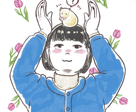 暖かくてカラフルな似顔絵作成します イメージ1