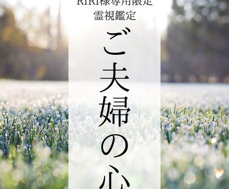RIRI様専用 ご夫婦お二人の歩調を整えます ⑤ご夫婦の心の距離を近づけるエネルギーサポート施術します イメージ1