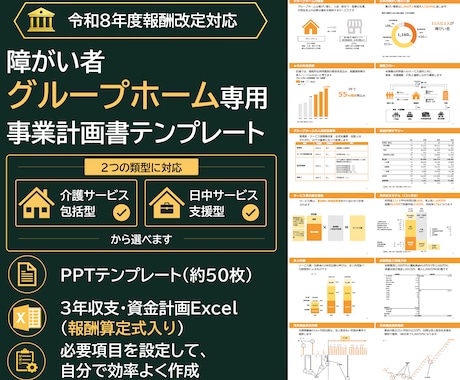 障害者グループホームの事業計画テンプレを販売します イメージ1