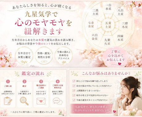 九星気学であなたの本質と悩みの原因を読み解きます 悩みの背景を整理し、前に進むヒントをお伝えします イメージ2