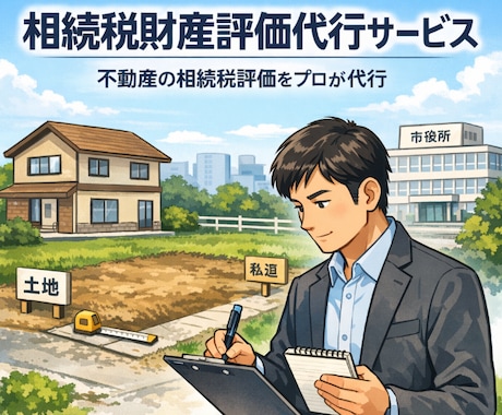 机上で不動産の相続税財産評価代行を致します 元相続専門税理士法人職員が不動産の財産評価を代行※机上評価 イメージ1