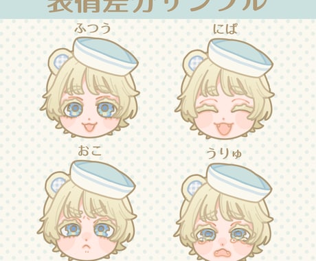 ポップでかわいいお顔アイコン描きます 表情差分３種付きは＋1000円！グッズにもおすすめです イメージ2