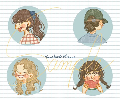 ほっこりかわいい似顔絵を描きます 顔出しは恥ずかしい…横顔やうしろ姿のアイコンがほしい方にも◎ イメージ2