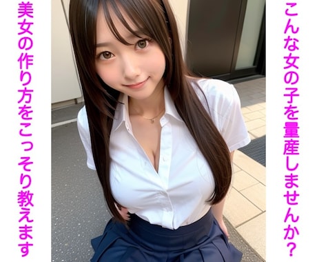 ハーレムを作ろう！こんな美女の作成方法を教えます AI美女の作成方法をお伝えします！これで美女を量産しよう！ イメージ1