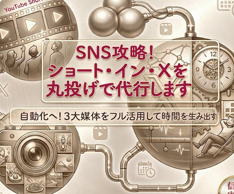 SNS攻略！ショート・イン・Xを丸投げで代行します 自動化へ！3大媒体をフル活用して時間を生み出す イメージ1