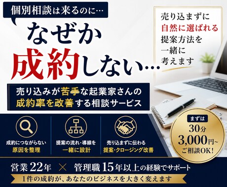 売り込みが苦手な起業家さんの営業相談に乗ります 売り込まず自然に選ばれる提案方法を整理します イメージ1