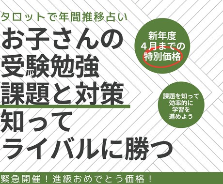 お子さんの受験勉強1年間の課題と対策を占います 努力は勿論占いでも対策してライバルに勝つ!【お試し価格】 イメージ1