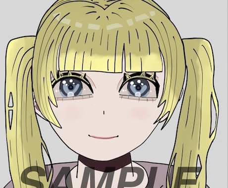 お目目がキラキラの可愛いイラスト描きます SNSアイコン等に使用できるイラスト作成します！ イメージ2