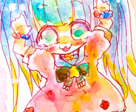 アナログで可愛いイラストかきます アナログで2頭身～3頭身のふわふわなキャラを描きます。 イメージ2