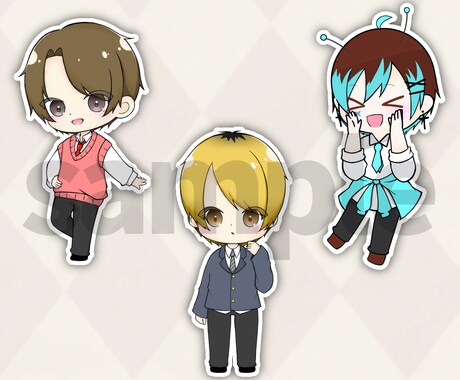 商用利用可！可愛いミニキャライラスト作成します アイコンやサムネイル、グッズなどにおすすめ！ イメージ2