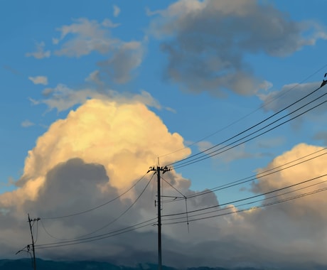 空・雲のイラスト描きます ポストカードや動画・スマホのホーム画面等に使用可！ イメージ1