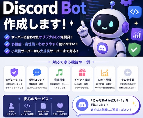 好きなdiscord作成します あなたの欲しいdiscordbotを最速で提供。 イメージ1