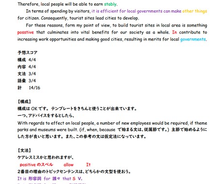 英検作文添削☆準1〜準2級の作文を添削します なかなか書けなくて困っている方、お手伝いします！ イメージ2