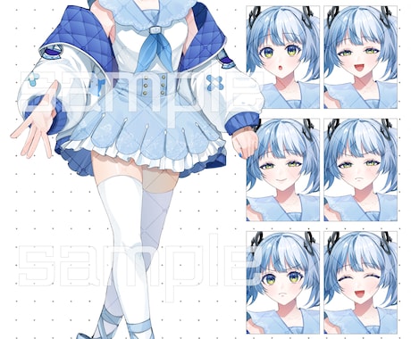 10月限定お値下げ！IRIAMで使用できます 表情差分付き！海がモチーフのかわいい女の子の立ち絵です。 イメージ2