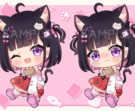 商用利用OK♪可愛いミニキャライラスト描きます Vtuberさんのグッズなどに！ イメージ2