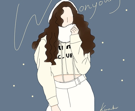 ご希望のイラスト(1人用)描きます 推しの写真や、自撮り、アイコン用のイラストなどなど イメージ1