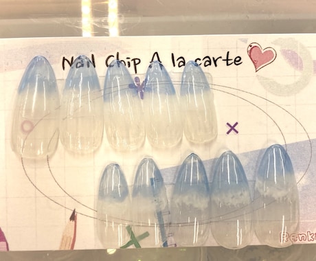 15⌒現品ネイルチップを格安で販売します 今流行りのガラスネイルを模してみました。 イメージ1