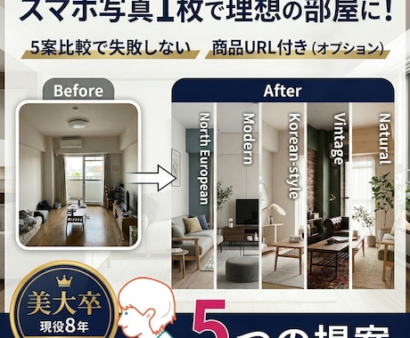 引越し・模様替え前の家具選び、プロが一緒に決めます 【モニター5名・1,980円】失敗しない部屋作りをサポート イメージ2