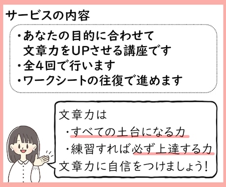 文章力トレーニング4回｜書く力を添削で伸ばします スモールステップの練習で、書く力を自分の強みに！ イメージ2