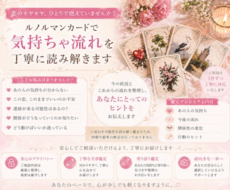 あの人の気持ちと今後の流れを読み解きます 恋愛の不安や迷いを丁寧に整理しお伝えします イメージ2